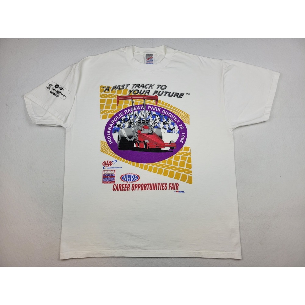 Vintage Indianapolis‎ Raceway Park Dragster NHRA Drag Racing Shirt XL USA